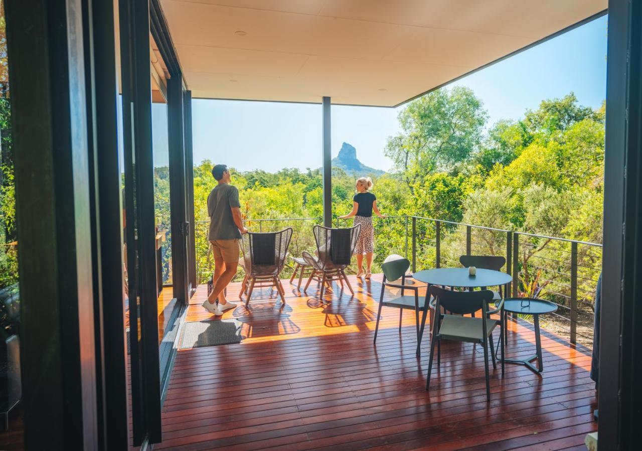 Glas auf Glashaus Glass House Mountains Exterior foto