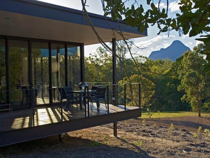 Glas auf Glashaus Glass House Mountains Exterior foto